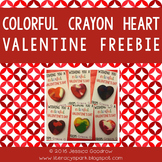 Colorful Crayon Heart Valentine Freebie