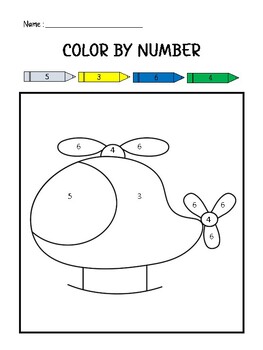Preview of Colorful Creations: 5 Fun Pages for Pre-K Color by Number