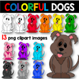 Colorful DOGS Clip Art