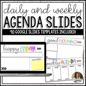 Preview of Colorful Daily Assignment Slides and Weekly Slides