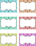 Colorful Damask Classroom Tags - Free