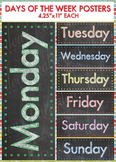 Colorful Days Of The Week Chalkboard Posters