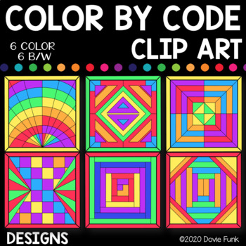 Colorful Designs Color by Code Clip Art