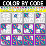Colorful Designs Color by Code Progression Digital Clip Art Set 2