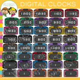 Colorful Digital Clocks Clip Art