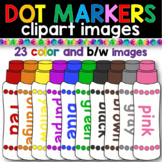 Colorful Dot Markers Clip Art in color and black and white
