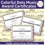 Music Award Certificates - Colorful Dots