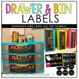 Colorful Drawer Labels & Centers Organization (Black Backg