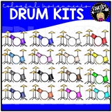Colorful Drum Kits Clip Art Set {Educlips Clipart}