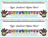 Colorful, EDITABLE Name Plate with Educational Tools