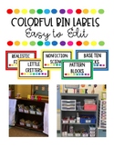 Colorful, Editable Bin Labels