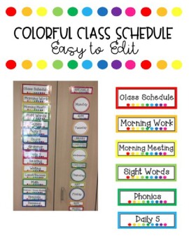 Colorful, Editable Class Schedule by Mrs Weinberg | TPT
