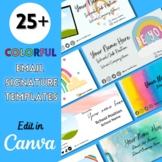 Colorful Email Signature Bundle, Rainbow and Watercolor - 