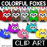 Colorful FOXES Clip Art
