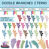 Colorful Fern and Branches Clip Art Set by Westbrook's World