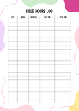 Colorful Field Hour Log- Student Teaching, Student Intern,