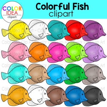 Colorful Fish Clipart by Color Idea | TPT