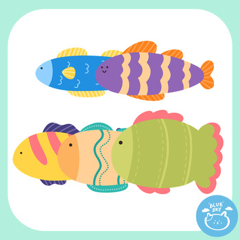 Colorful Fish Clipart set 5 by The Blue Sky | TPT