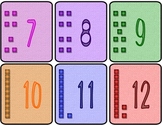 Colorful Flash Cards Numbers 1 to 30 with base ten blocks