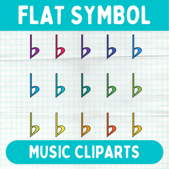 Preview of Colorful Flat Symbol Cliparts - Printable Music Graphics - Commercial Use