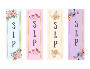 Preview of Colorful, Floral Bookmarks For Speech Language Pathologists and Educators