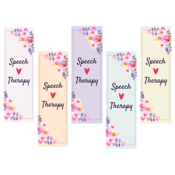 Preview of Colorful, Floral Speech Therapy Bookmarks For Speech Students, Speech Therapists