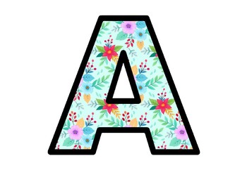 Colorful Flowers, Spring, Bulletin Board Letters, Digital Download ...