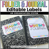 Colorful Folder|  Journal | Notebook Labels | EDITABLE Labels