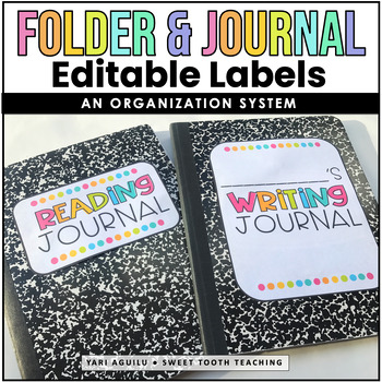 Preview of Colorful Folder | Journal | Notebook Labels | EDITABLE Labels