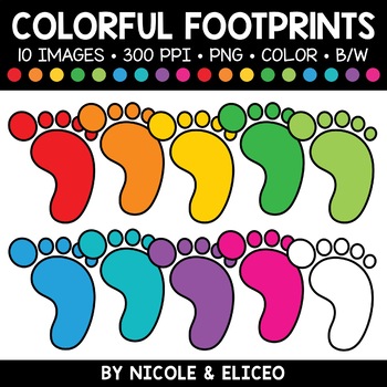 colorful footprints