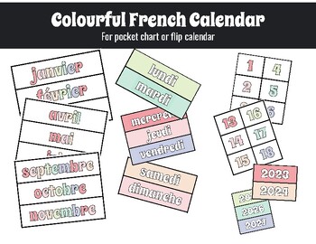 Preview of Colorful French Flip Calendar