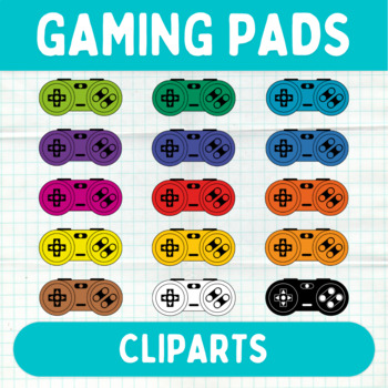 Preview of Colorful Gaming Pads Cliparts - Video Game Controllers Graphics - Commercial Use