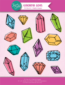 Preview of Colorful Gems Clipart - Instant Download