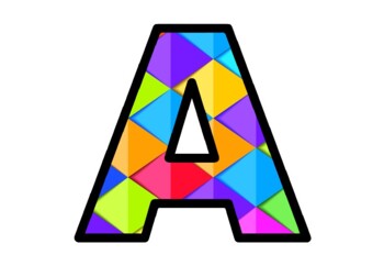 Preview of Colorful Geometric Bulletin Board Letters Alphabet and Number Posters