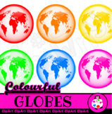 Colorful Glossy World Globes