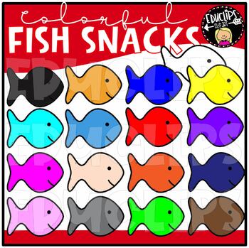 Colorful Fish Snacks Clip Art Set {Educlips Clipart}