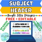 Colorful Google Sites Algebra 1 Subject Header (Spanish Edition)