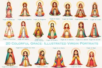 Preview of Colorful Grace: Illustrated Virgin Portraits