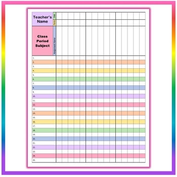 Colorful Grade Book Template - EDITABLE! by Miss Middle ELA | TpT