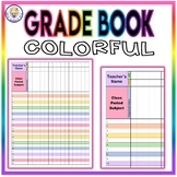 Colorful Grade Book Template - EDITABLE!