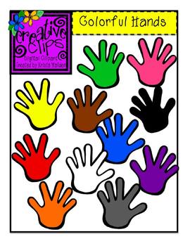 Preview of Colorful Hands {Creative Clips Digital Clipart}