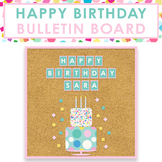 Colorful Happy Birthday Decor for Bulletin Board - Editabl