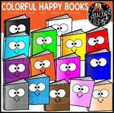 Colorful Happy Books Clip Art Set {Educlips Clipart}