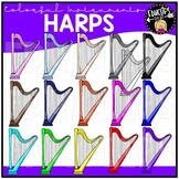Colorful Harps Clip Art Set {Educlips Clipart}