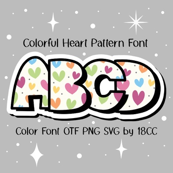Preview of Colorful Heart OTF PNG SVG