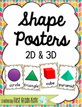 Preview of Colorful Herringbone Shape Posters for Classroom Decor