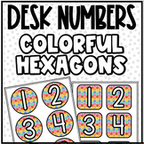 Colorful Hexagons Desk/Table Numbers | Classroom Seating O