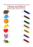 Colorful Illustrative Color Matching Worksheet for kids