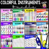 Colorful Instruments Clip Art Bundle {Educlips Clipart}