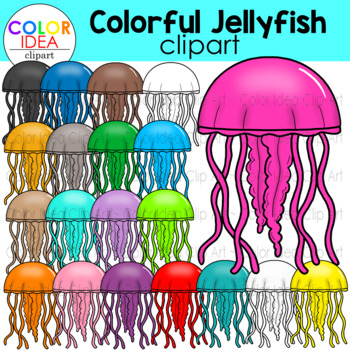 Preview of Colorful Jellyfish Clipart